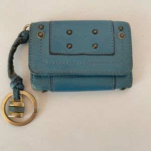 Chloe Paddington 6 Key Holder Card Case Blue leather